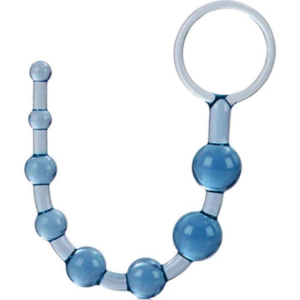 Shanes World Anal 101 Intro Jelly Beads, 10", Blue