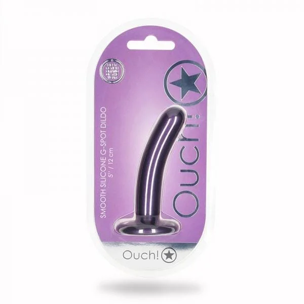 Shots Ouch! 5″ Metallic Purple G-Spot Silicone Dildo