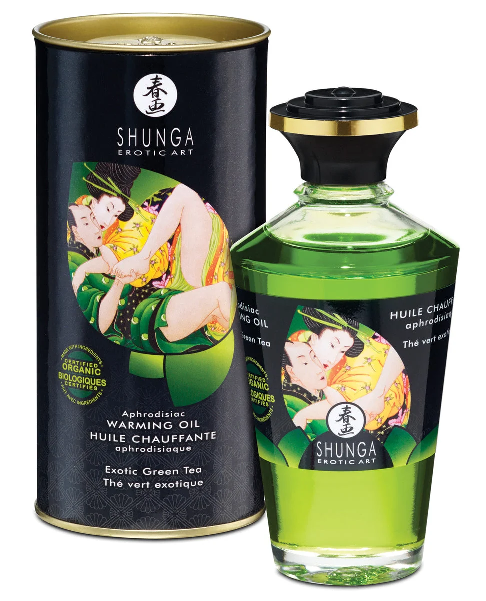 Shunga Organica Warming Oil Green Tea 3.5 fl oz