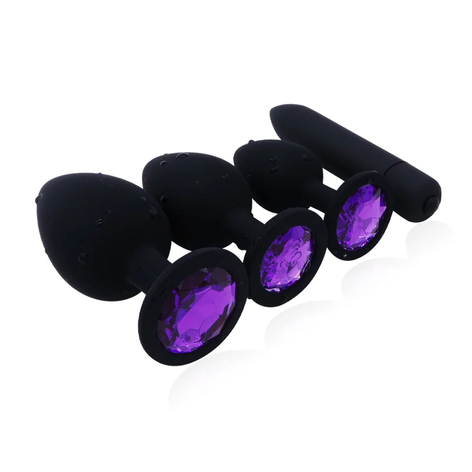 Silicone Vibrator and Crystal Butt Plug