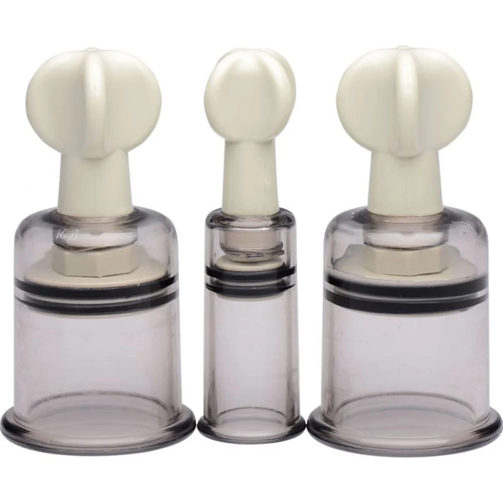 Size Matters Clit and Nipple Suckers Set with Powerful Suction, Clear