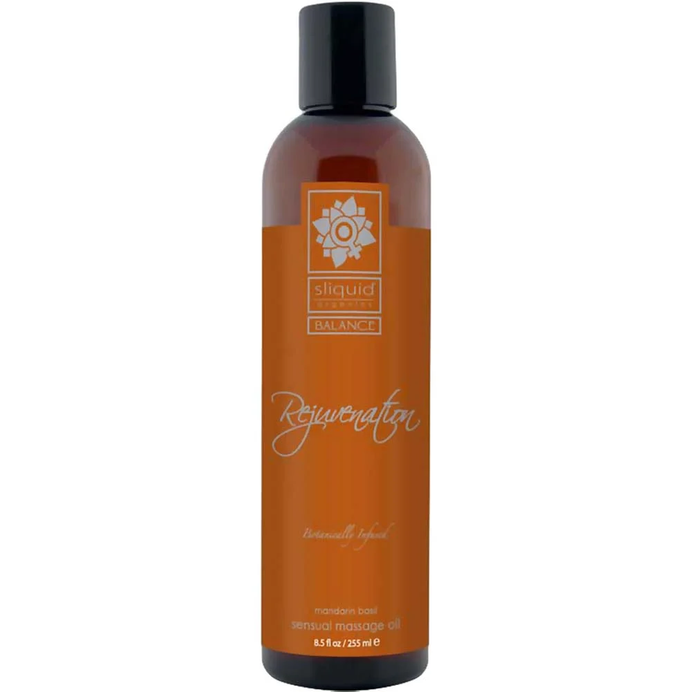 Sliquid Organics Rejuvenation Massage Oil, 8.5 fl.oz (255 mL), Mandarin/Basil