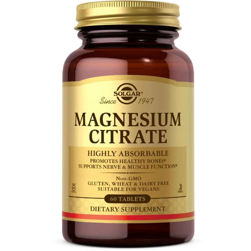Solgar Magnesium Citrate Aids the Influx of Calcium Into Bone and Muscle Function