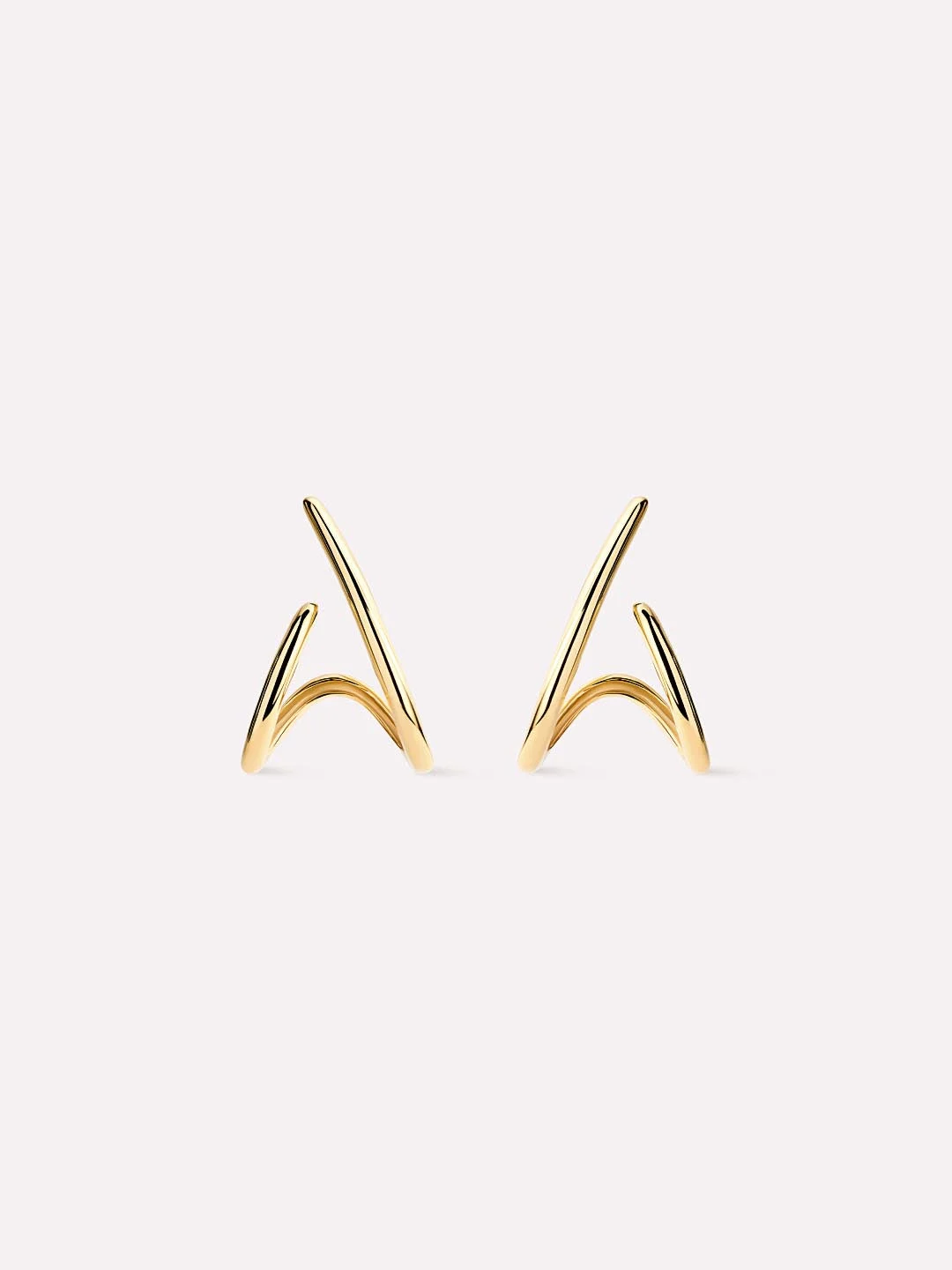 Solid Yellow Gold - Aurora Huggie Studs