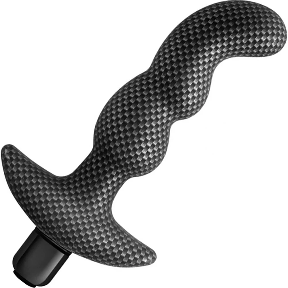 Spark Ignition Prv 02 Silicone Textured Prostate Massager, 6", Black