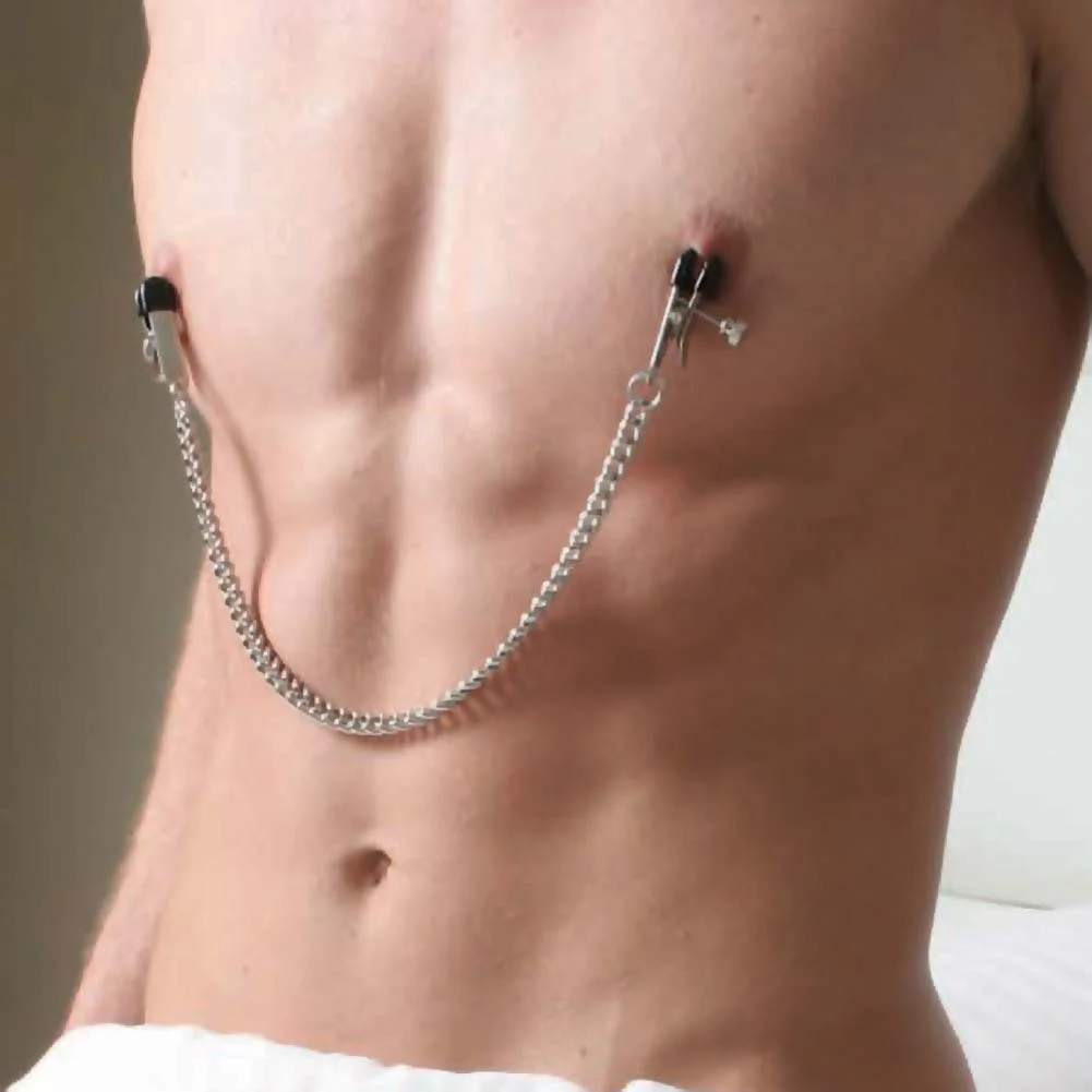Spartacus Adjustable Broad Tip Nipple Clamps with Jewel Chain