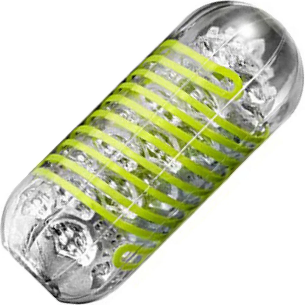 Spinner Shell Reusable Stroker by Tenga, 5.5", Green/Clear