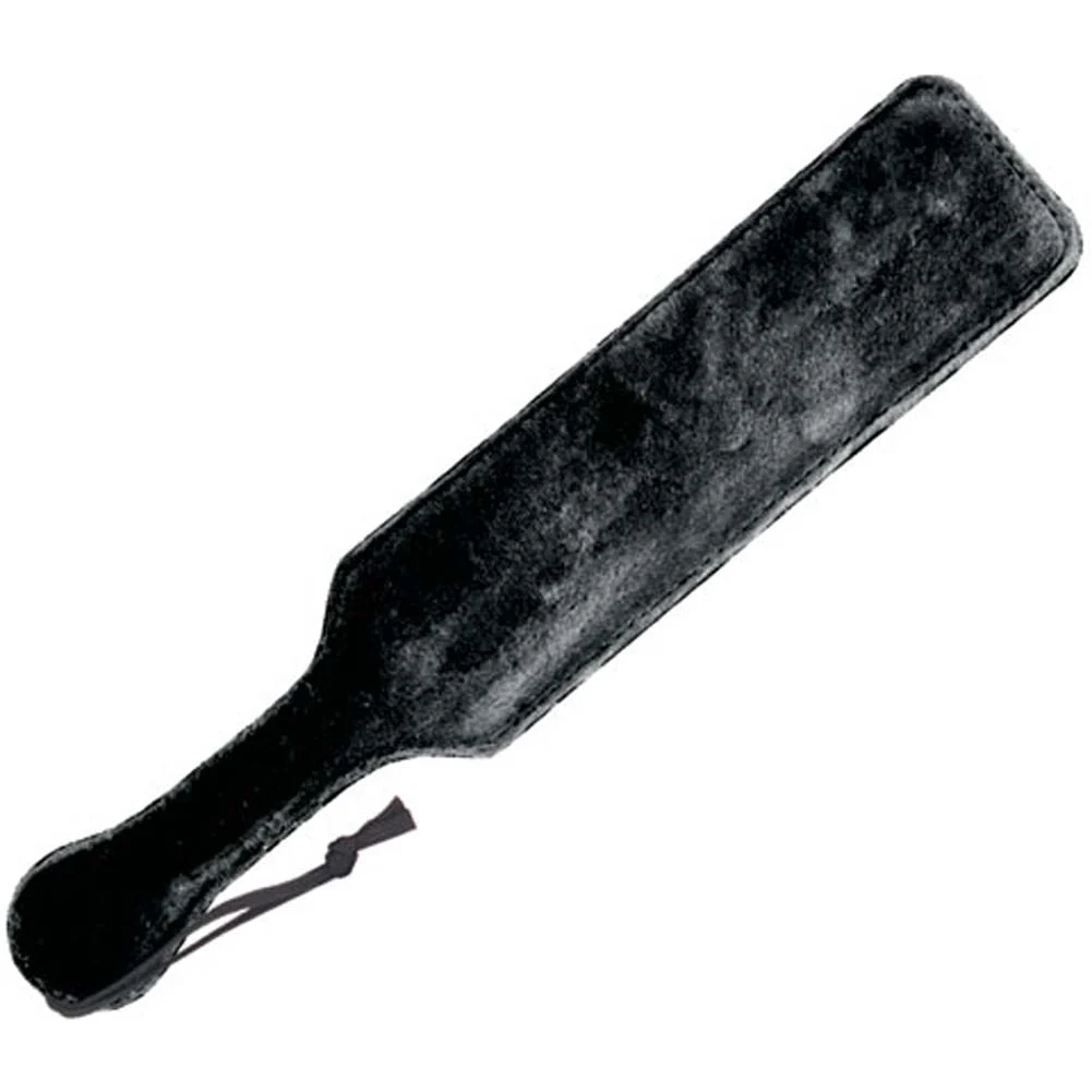 Sportsheets Fur Lined Leather Paddle-Black