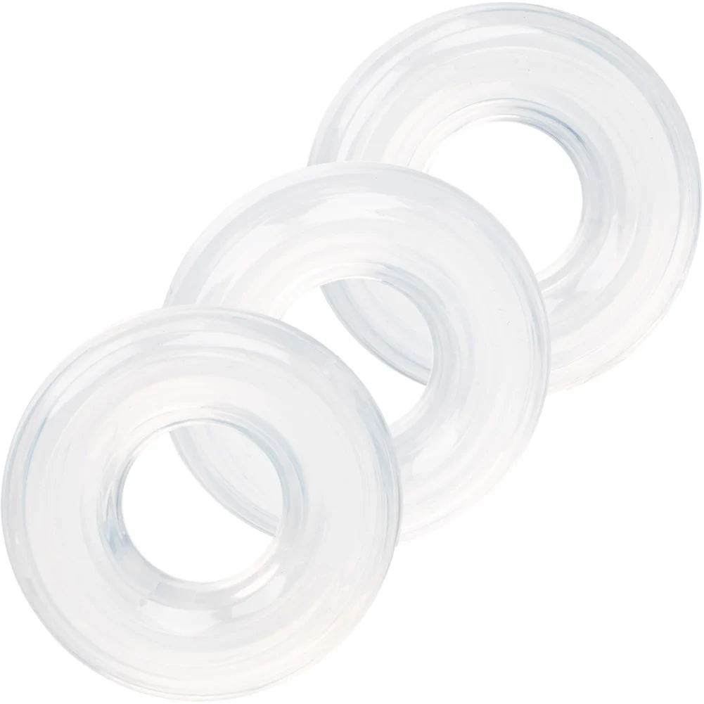 Stacker Silicone Ring Set for Men, 0.75", Clear