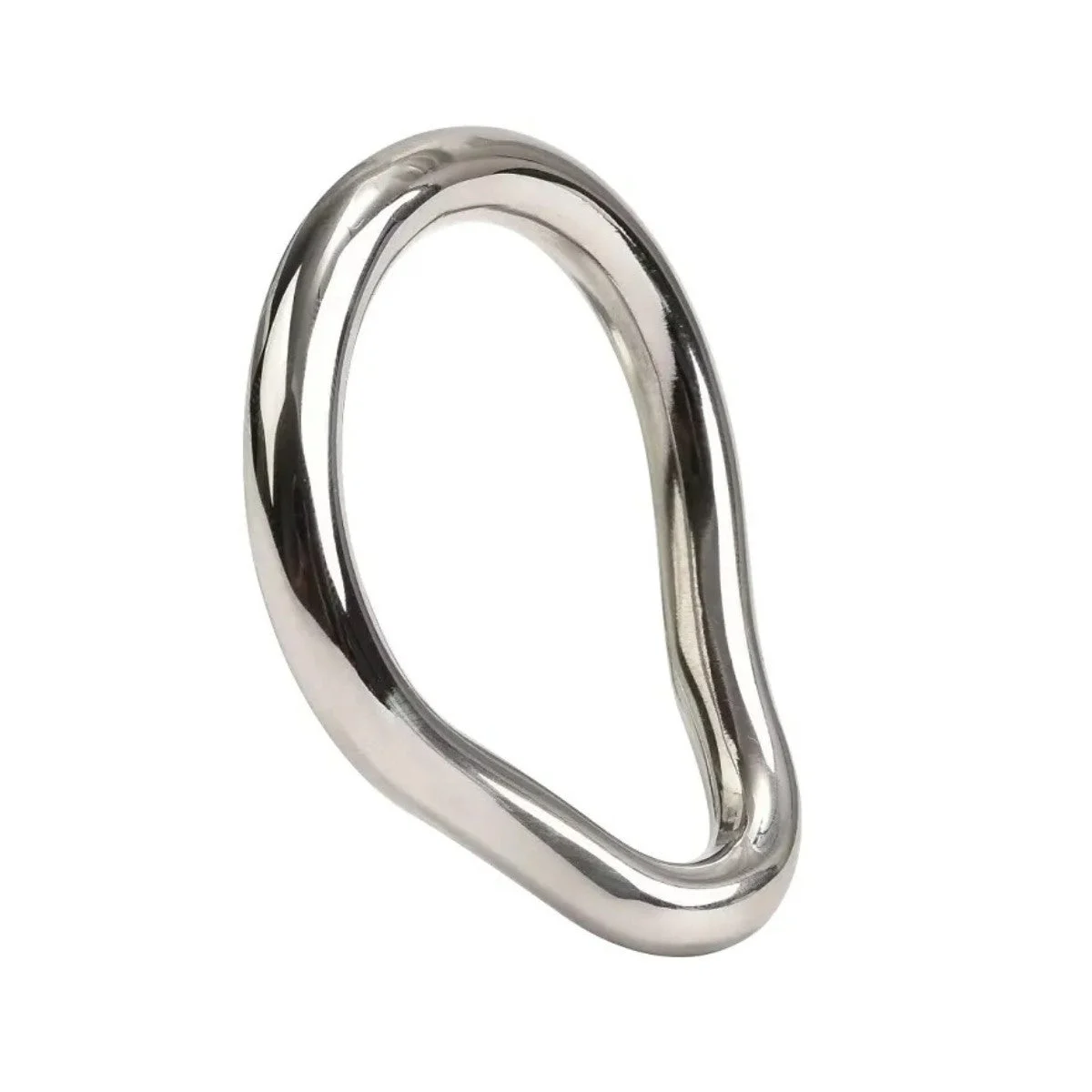 Stainless Cock Ring w Perinium Band (2 size options)