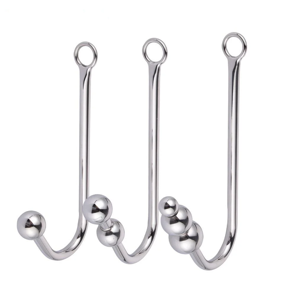 Stainless Steel Anal Hook With Beads