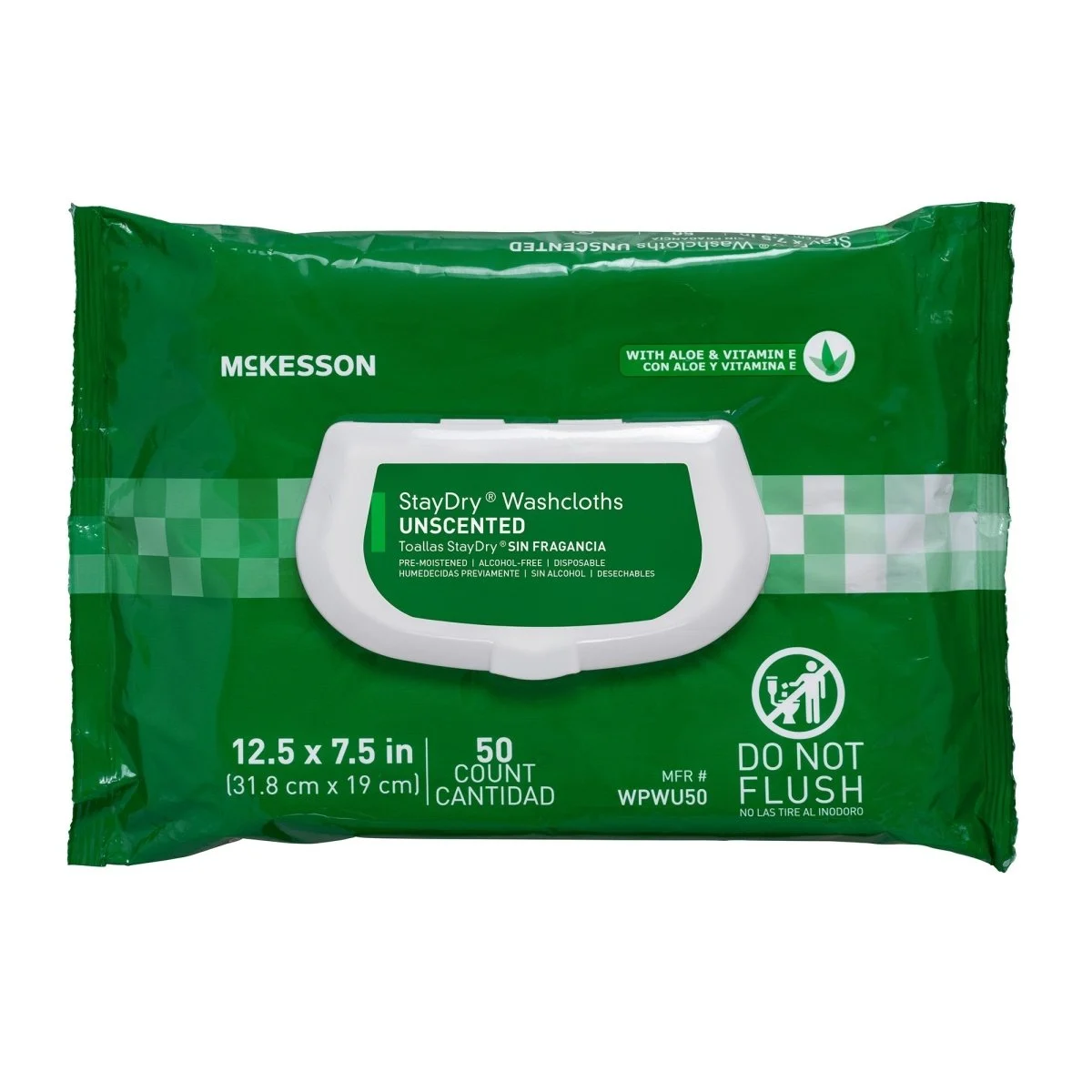 Staydry Unscented Disposable Washcloths With Aloe