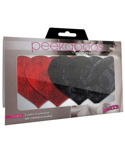 Stolen Kisses Hearts - Red & BlackPack of 2