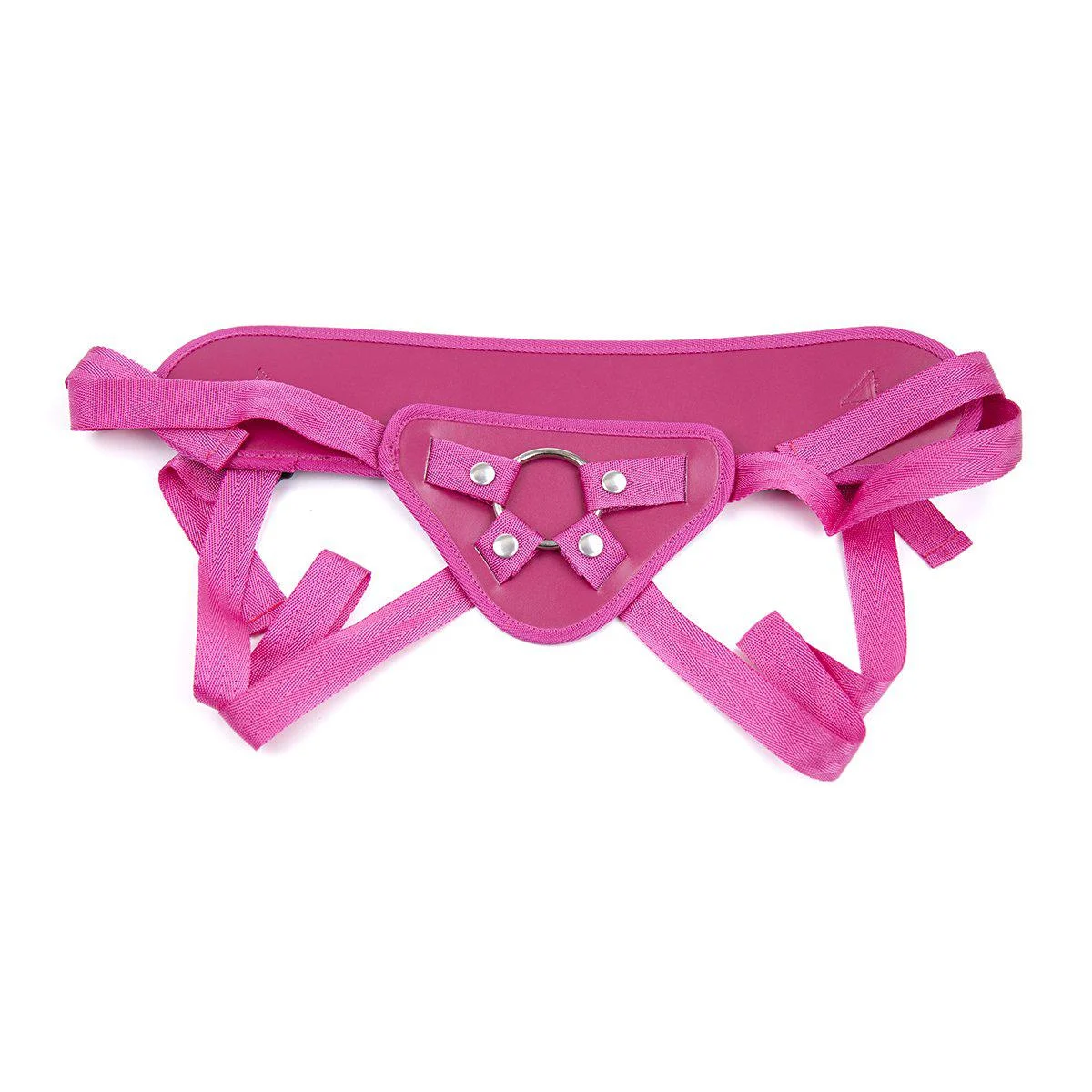 Strap On - Harness Vegan Leatherwith Corset Style Back - Pink