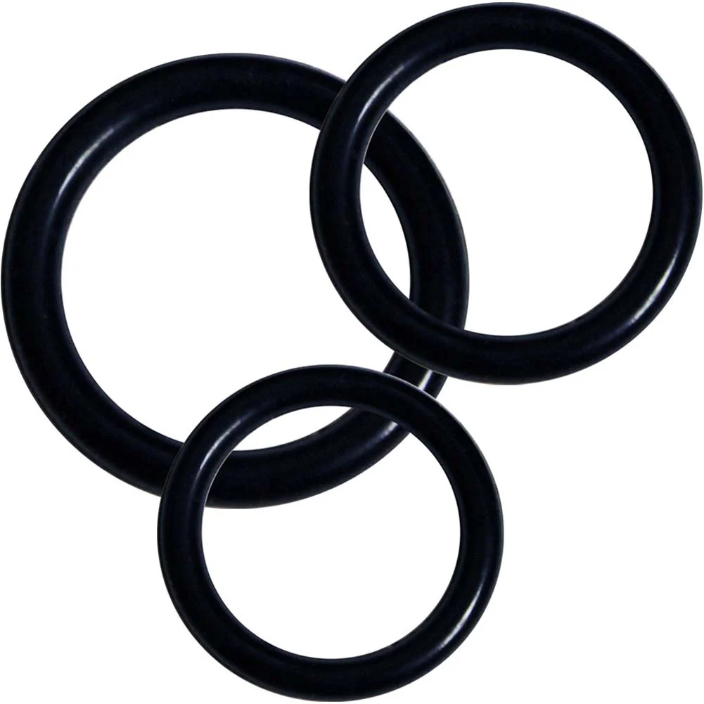 Super Silicone Erection Control Ring, Set, Black