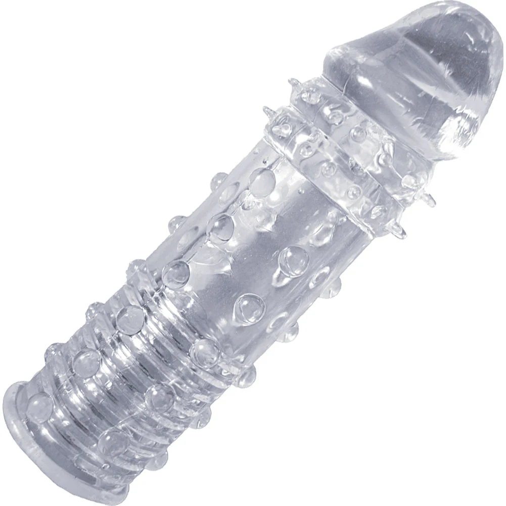 Super Sleeve 1 Studded Penis Enhancer, 6", Clear