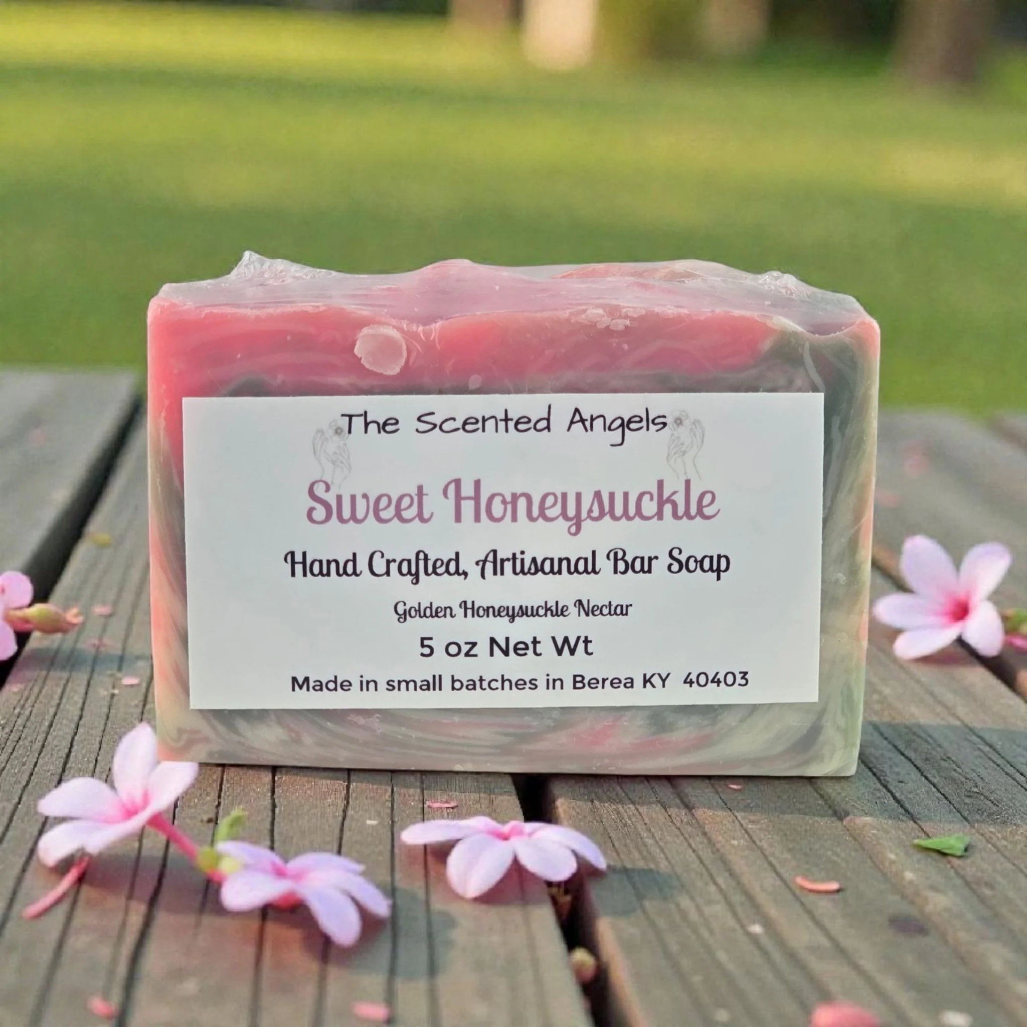 Sweet Honeysuckle Vegan Cold Process Soap Bar | Handmade Artisanal Soap (5 oz)