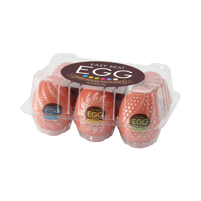 Tenga Egg Variety Pack Hard Boiled II 6 Pack Firm Textured Stretchy Masturbation Sleeves