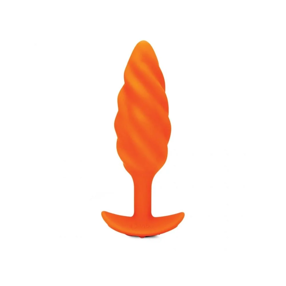 Texture Swirl Butt Plug, Orange Medium