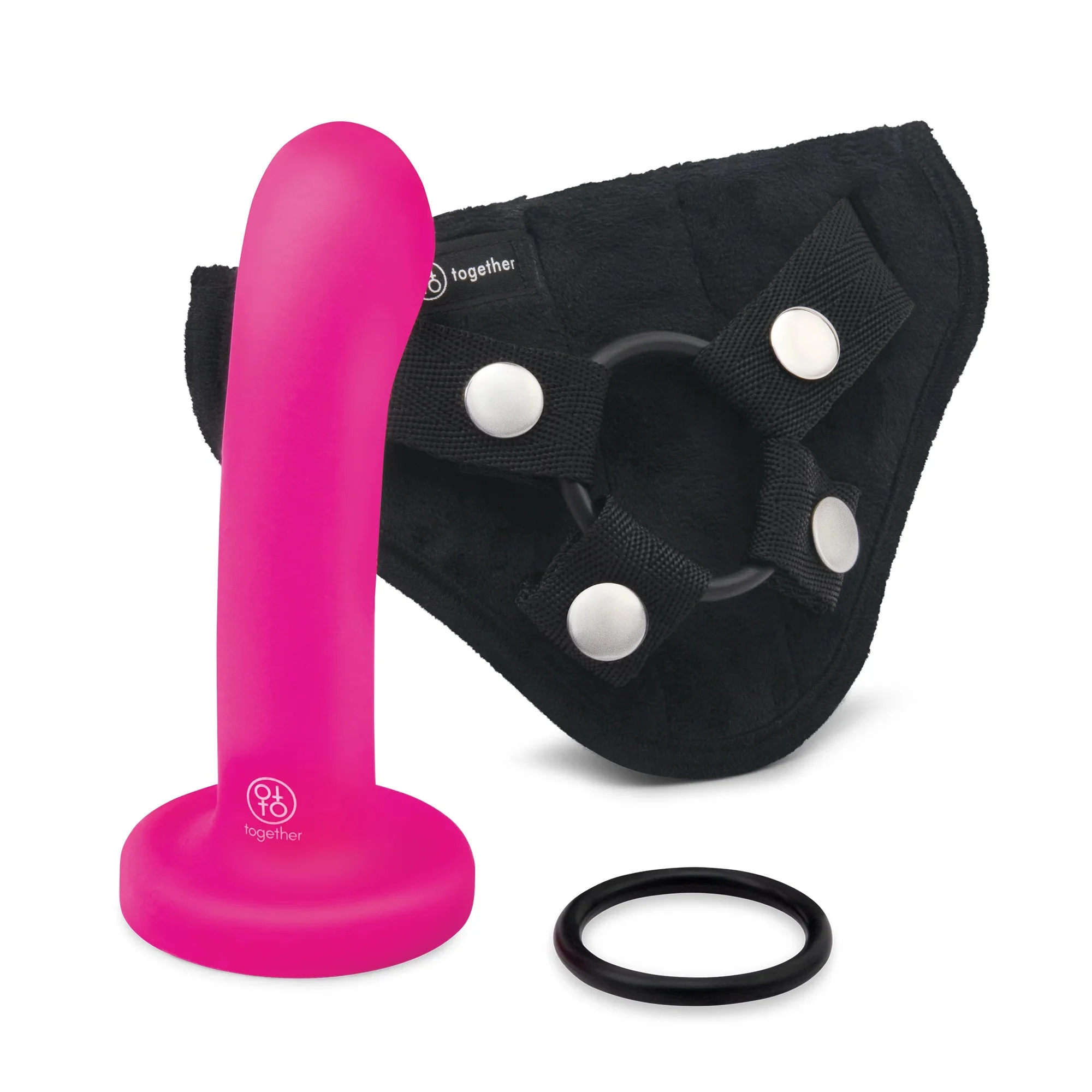 Together Pop Silicone Dildo & Harness Set