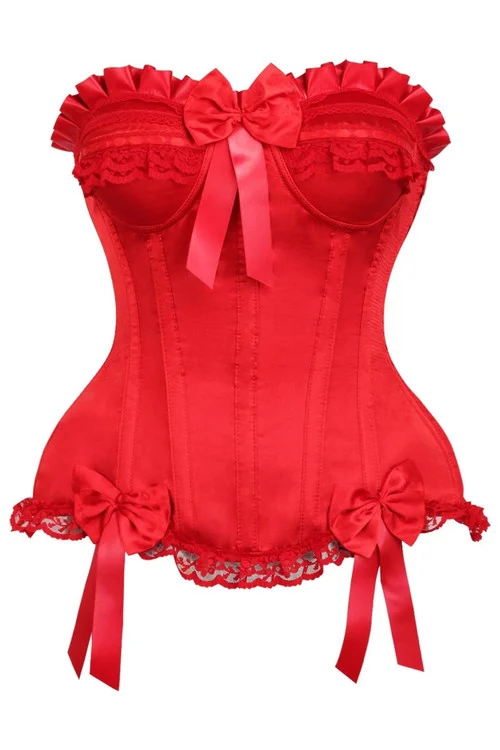 Top Drawer Red Satin Burlesque Corset by Daisy Corsets