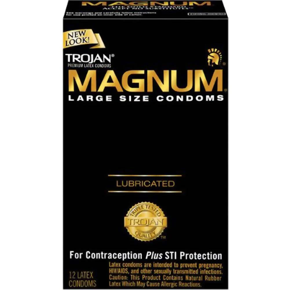 Trojan Magnum Large Size Lubricated Condoms, 12 Pack