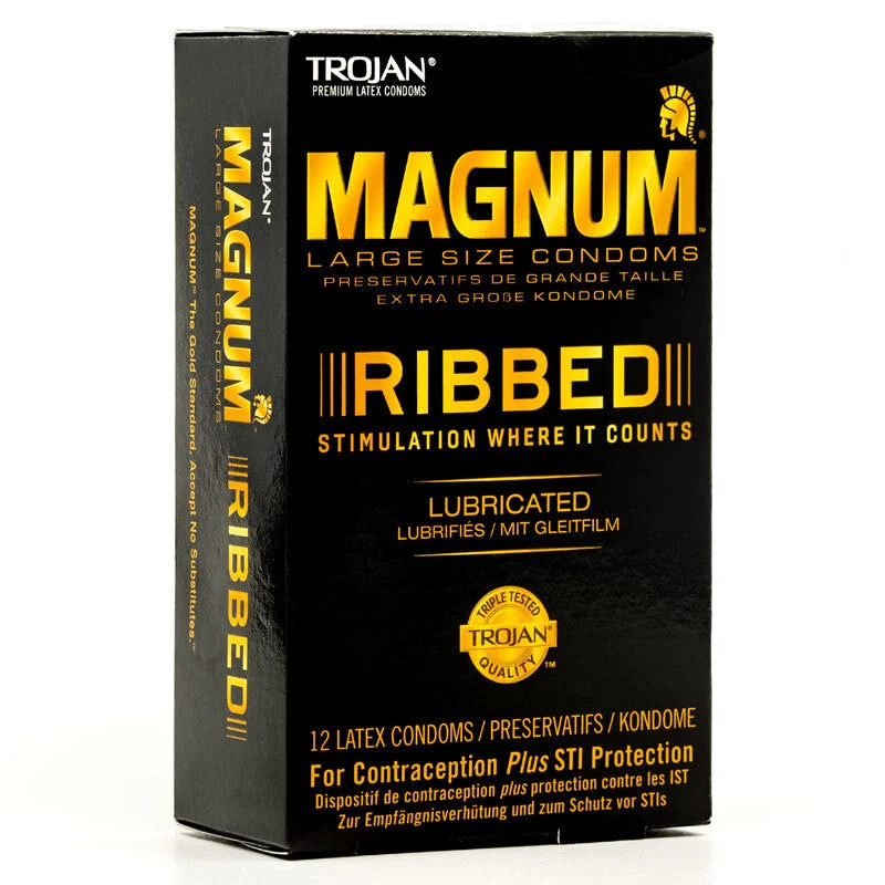 Trojan Magnum Ribbed 12 Pack