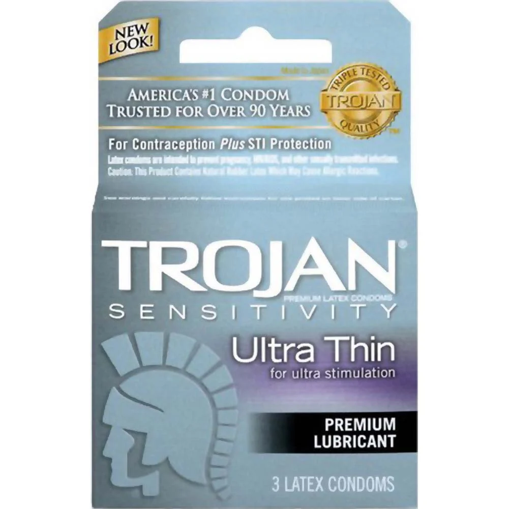 Trojan Sensitivity Ultra Thin Lubricated Condoms, 3 Pack