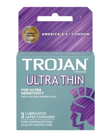 Trojan Ultra Thin Lubricated Condoms - 3pk