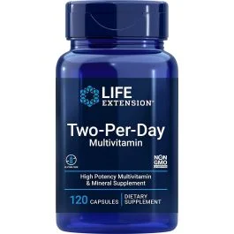 Two-Per-Day Multivitamin 120 Capsules Gluten Free Life Extension