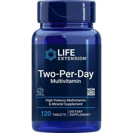 Two-Per-Day Multivitamin 120 Tablets Gluten Free Life Extension