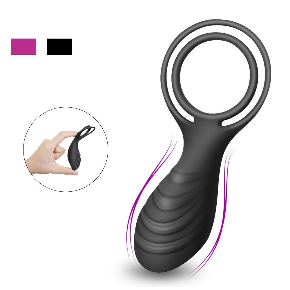 USB Vibrating Cock Double Ring, 2 Colors