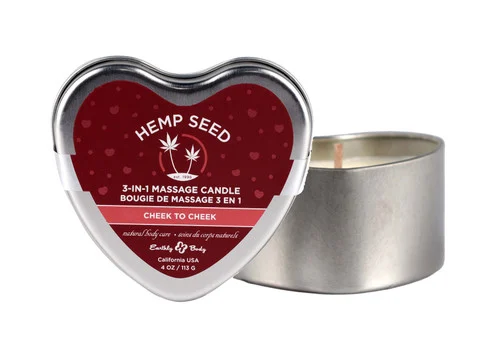 Valentine Heart Shaped Hemp Massage Candle by Earthly Body