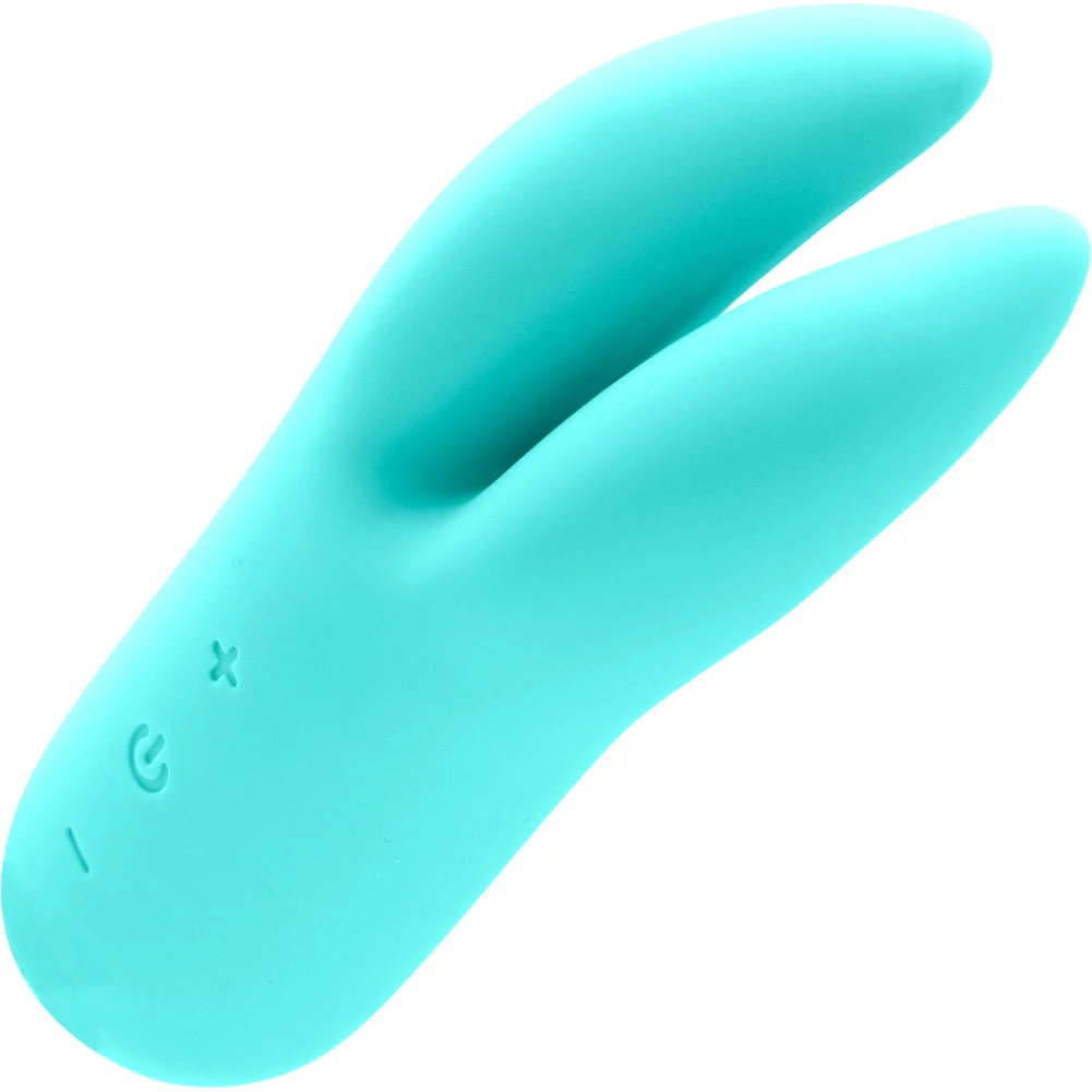 VeDO Kitti Rechargeable Dual Vibrator, 4.5", Tease Me Turquoise