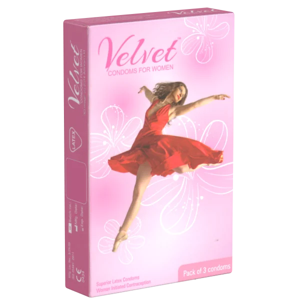 Velvet Condoms For Women 3 Pack