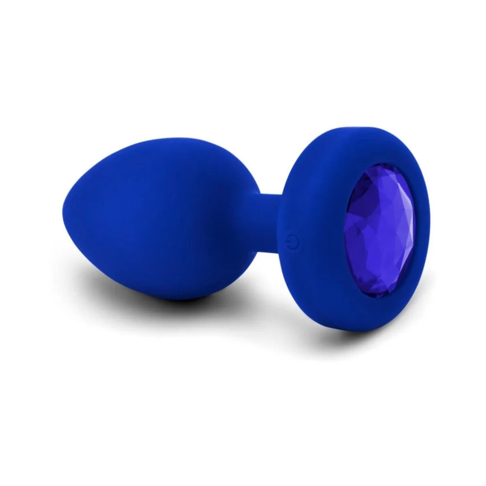 Vibrating Jewel Butt Plug L/XL, Blue Sapphire
