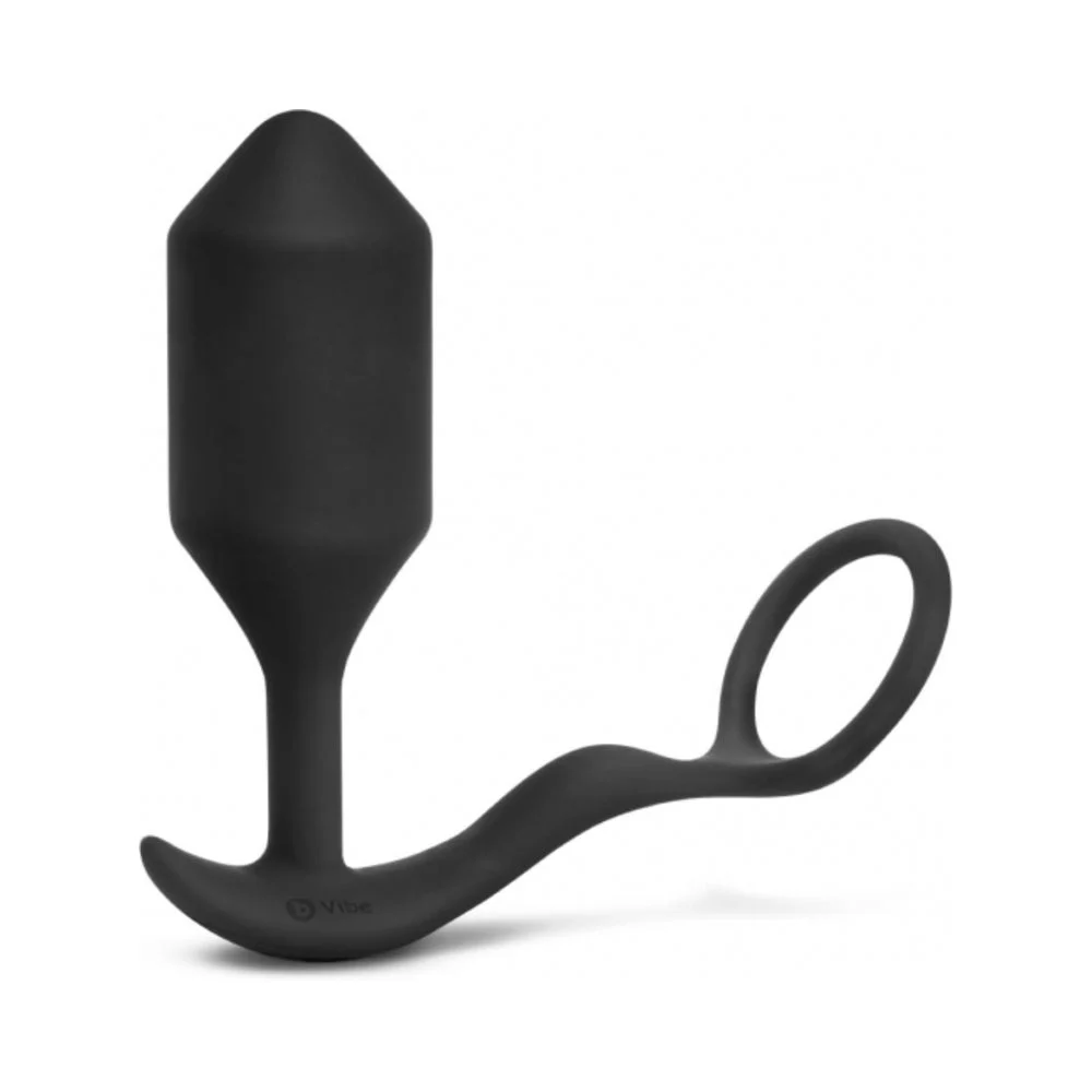 Vibrating Snug & Tug Butt Plug XL Black