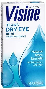 Visine Tears Dry Eye Relief Lubricant Eye Drops
