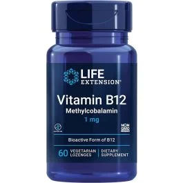 Vitamin B12 Methylcobalamin 1mg 60 Vegetarian Lozenges Life Extension