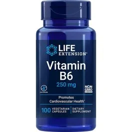 Vitamin B6 250mg 100 Gluten Free Vegetarian Caps Life Extension