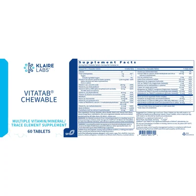 Vitatab Chewable (Klaire Labs)