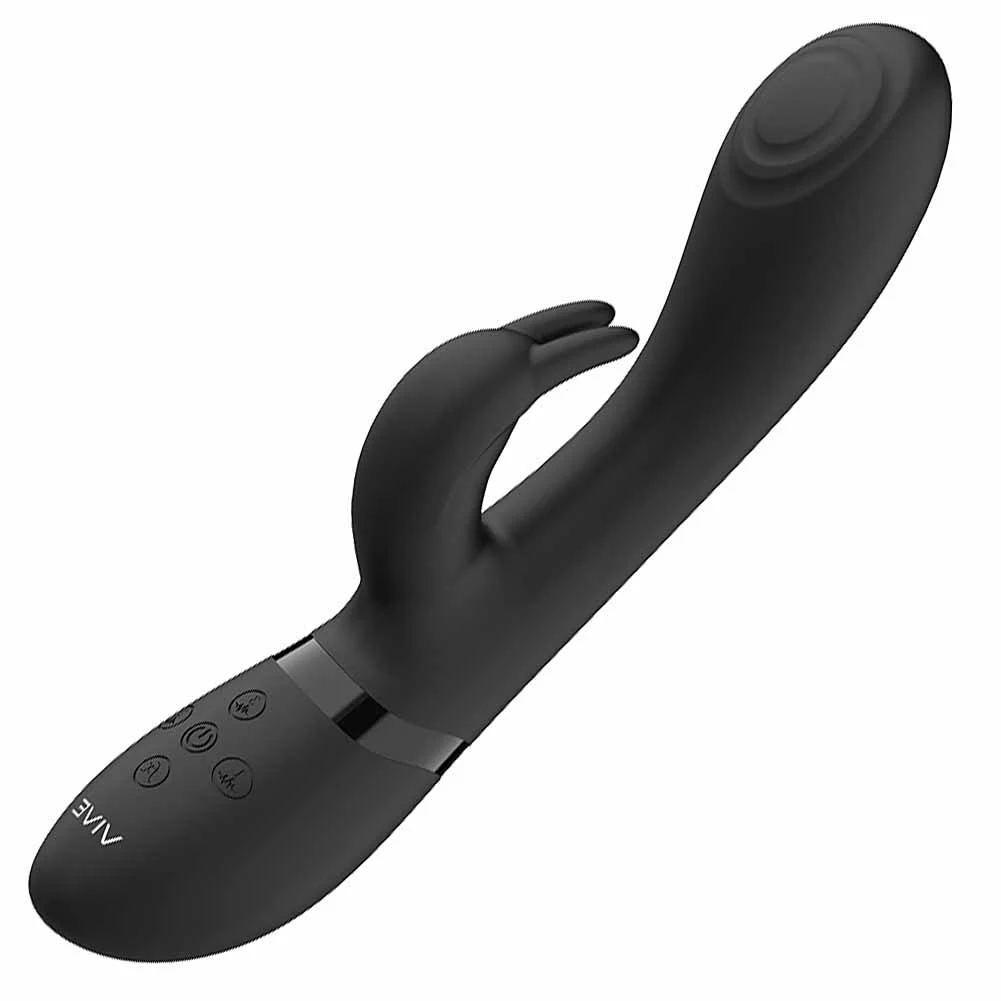 Vive CATO Pulse Wave Rechargeable G-Spot Rabbit Vibrator, 8.6", Black