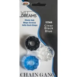 Wet Dreams Chain Link Mega Stretch Jelly Cock Rings 3Pack