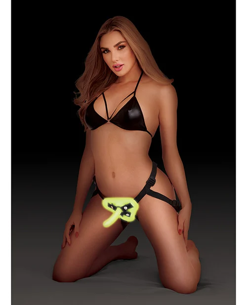 Whip Smart Glow in the Dark Unisex Harness With G-Spot Dildo