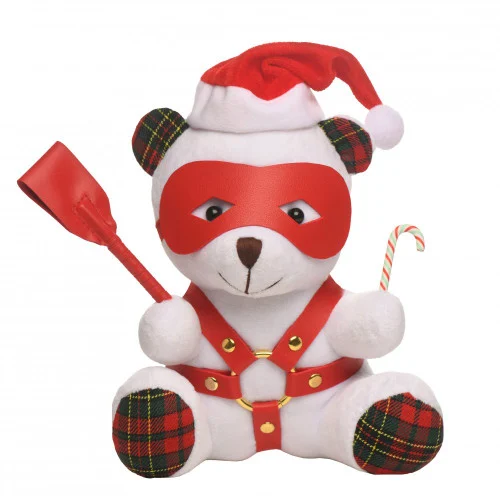 White Holiday Bondage Bear Stuffed Animal