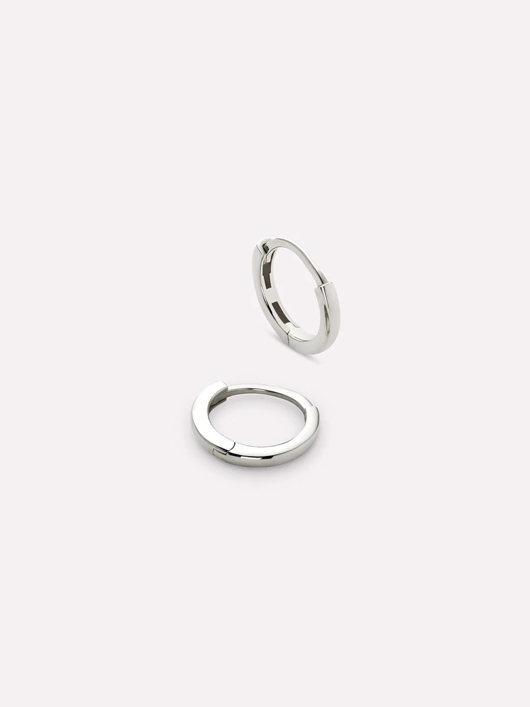 White Huggie Gold Hoop Earrings