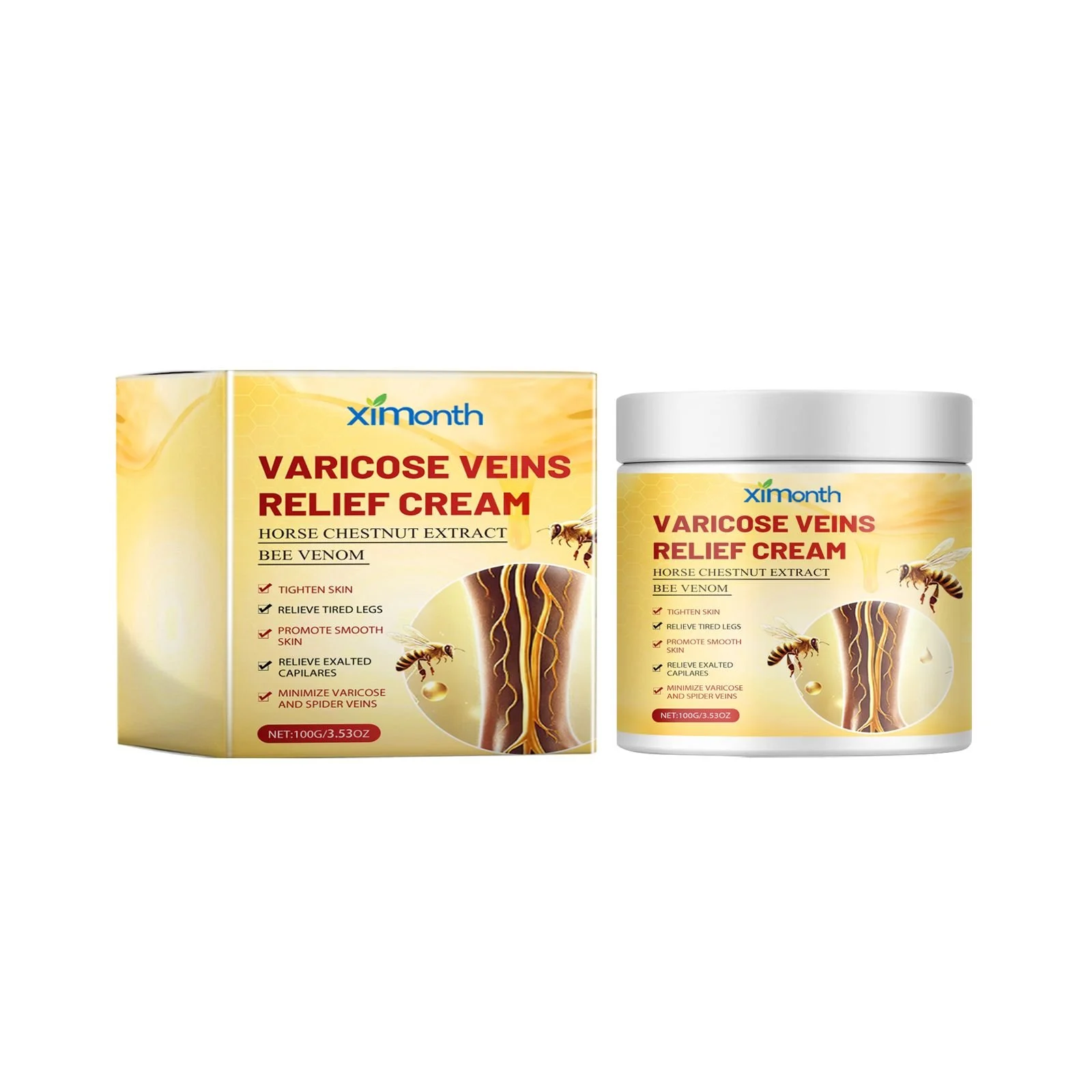 Ximonth Bee Venom Iv Cream Soothes Leg Fatigue And Improves Venous Circulation With Plant Extract Cream