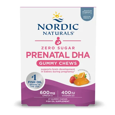 Zero Sugar Prenatal DHA Gummy Chews (Nordic Naturals)