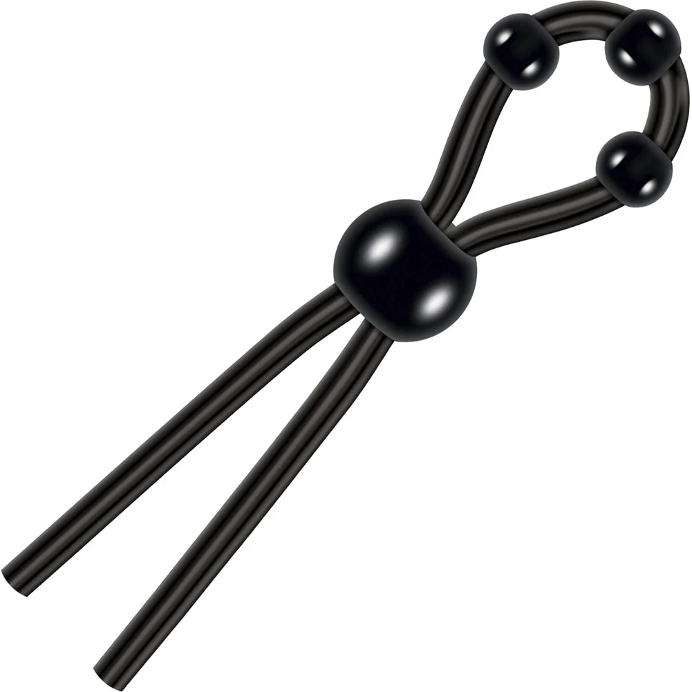Zero Tolerance Ultimate Silicone Lasso Penis Ring with Pleasure Beads, Black