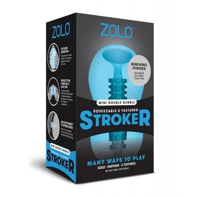 ZOLO Mini Double Bubble Squeezable & Textured Stroker